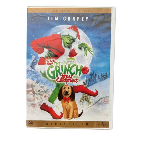Dr. Suess' How the Grinch Stole Christmas Movie DVD  Live Action Jim Carrey 2000 - Picture 1 of 2